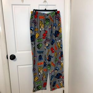 Marvel Comics Gray Sueded Fleece Pajama Pants XL